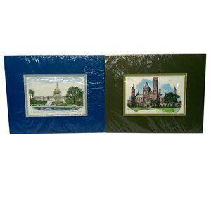 Vintage Watercolor Prints U.S. Capitol Smithsonian By Andrew P. De Dula 8"x10"